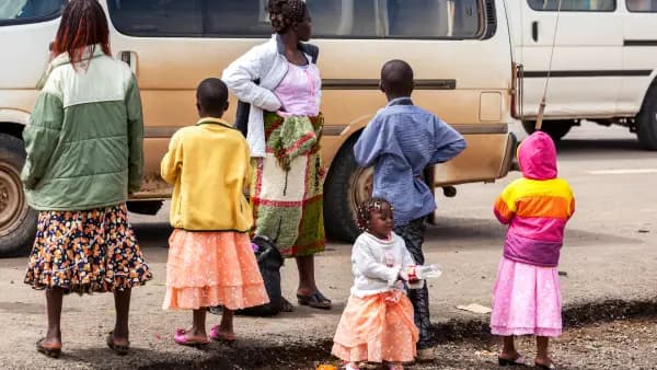 African children learning